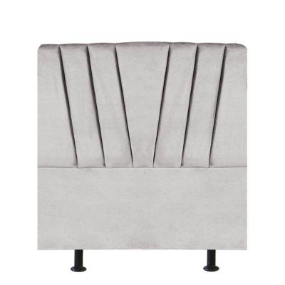 Cabeceira Estofada Bélgica 100cm Solteiro Para Cama Colchão Box Quarto Suede Cinza Claro - Aurora Line