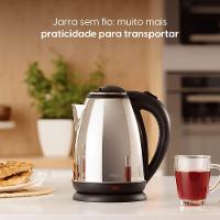 Chaleira Inox 2L - Jarra Sem Fio Desligamento Automático 1.200W 110V - 6
