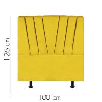 Cabeceira Estofada Bélgica 100cm Solteiro Para Cama Colchão Box Quarto Suede Amarelo - Aurora Line - 2