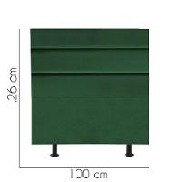 Cabeceira Estofada Argentina 100cm Solteiro Para Cama Colchão Box Quarto Suede Verde - Aurora Line - 2