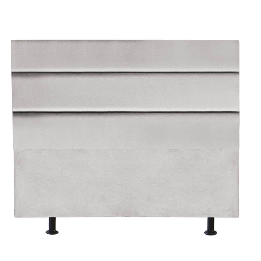 Cabeceira Estofada Argentina 160cm Queen Size Para Cama Colchão Box Quarto Suede Cinza Claro - Aurora Line - 2
