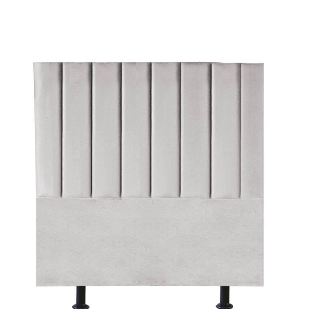 Cabeceira Estofada Carla 100cm Solteiro Para Cama Colchão Box Quarto Suede Cinza Claro - Aurora Line - 1