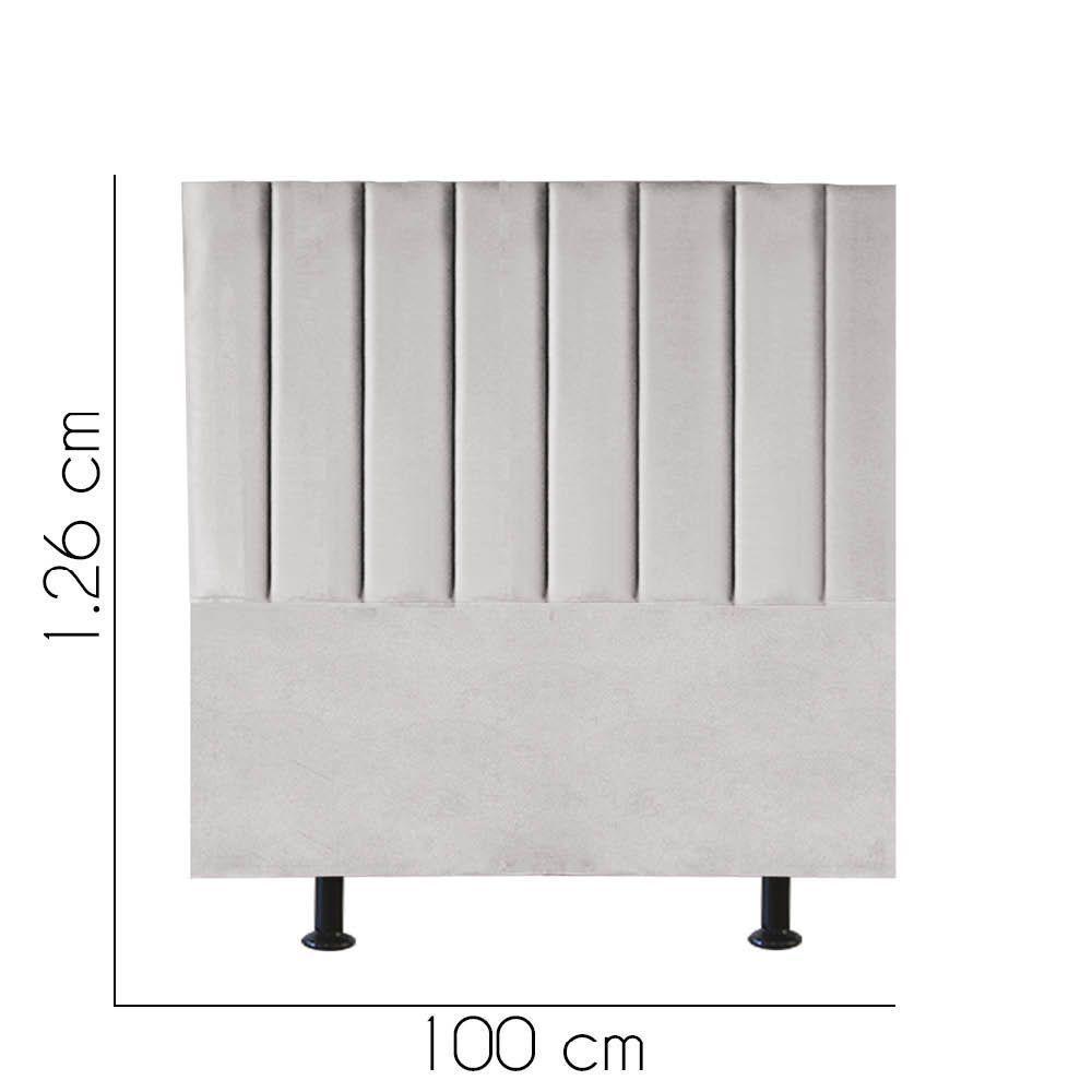 Cabeceira Estofada Carla 100cm Solteiro Para Cama Colchão Box Quarto Suede Cinza Claro - Aurora Line - 2