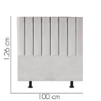 Cabeceira Estofada Carla 100cm Solteiro Para Cama Colchão Box Quarto Suede Cinza Claro - Aurora Line - 2