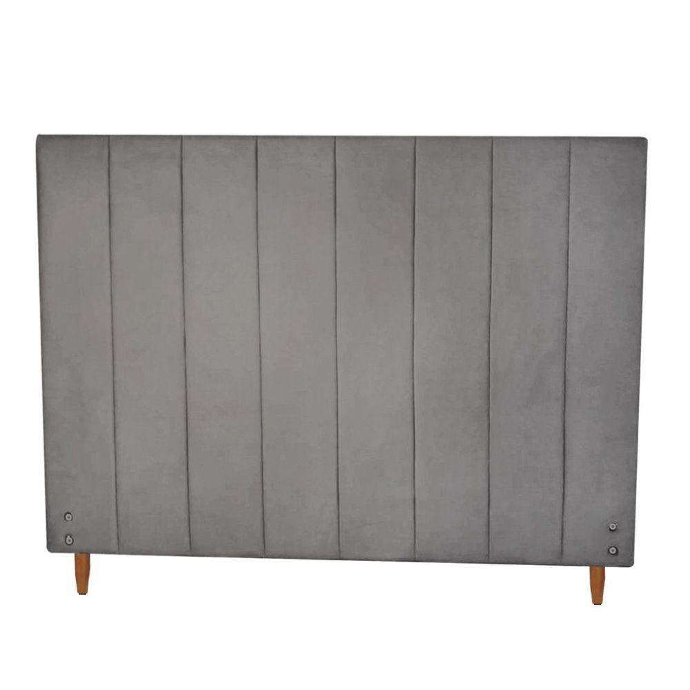 Cabeceira Vitória Para Colchão 1,38m Para Colchão Casal Suede Grafite - Aurora Line - 1