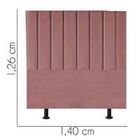 Cabeceira Estofada Carla 140cm Casal Para Cama Colchão Box Quarto Suede Rose Gold - Aurora Line - 3