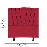 Cabeceira Estofada Bélgica 90cm Solteiro Para Cama Colchão Box Quarto Suede Vermelho - Aurora Line - 2