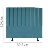Cabeceira Estofada Carla 160cm Queen Size Para Cama Colchão Box Quarto Suede Azul Turquesa - Aurora Line - 3