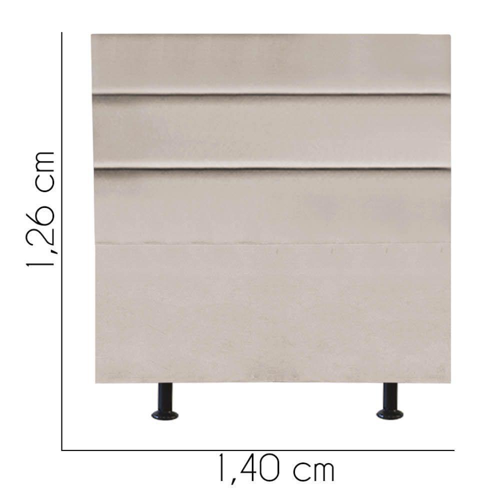 Cabeceira Estofada Argentina 140cm Casal Para Cama Colchão Box Quarto Suede Bege - Aurora Line - 3