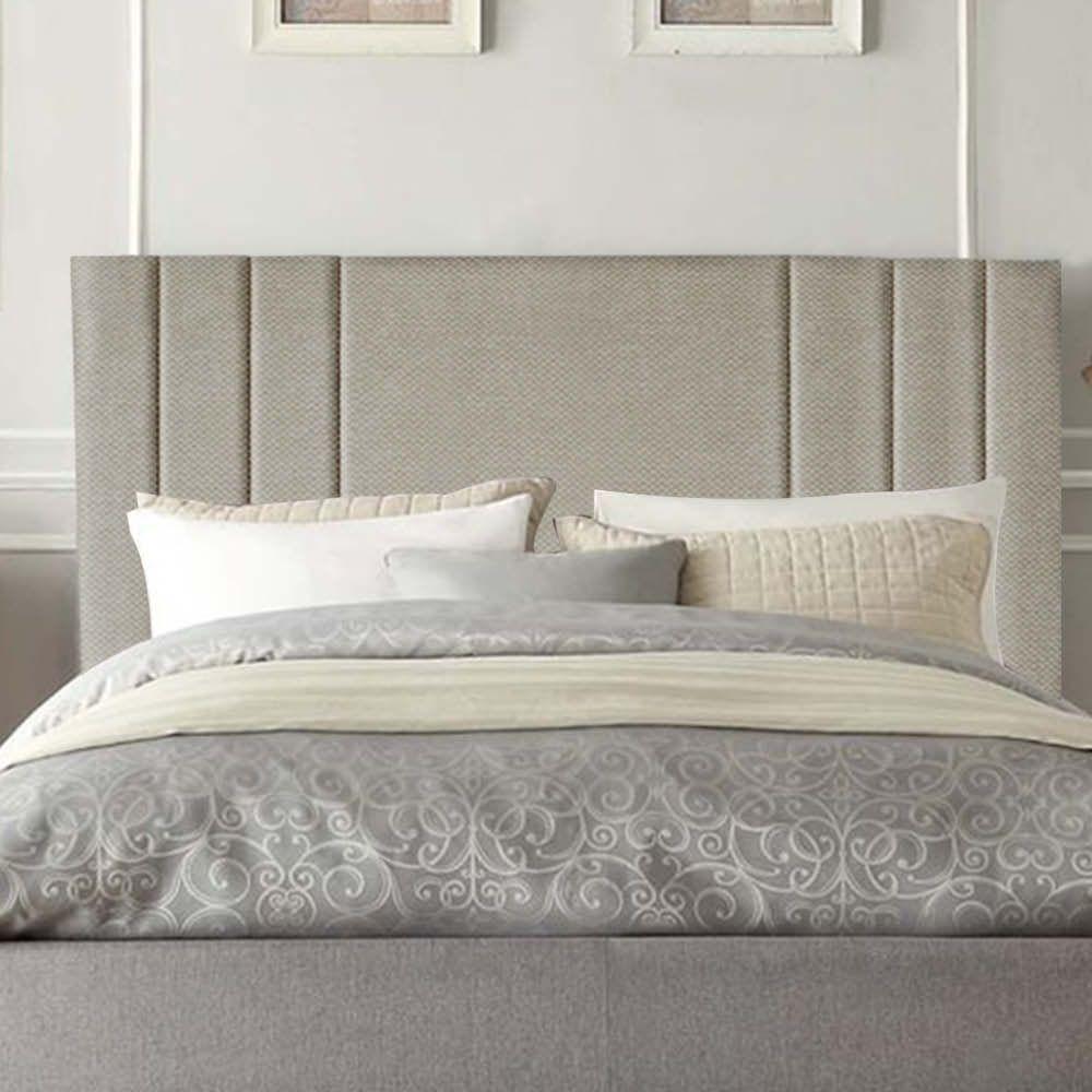 Cabeceira Estofada Grécia 100cm Solteiro Para Cama Colchão Box Quarto Linho Bege - Aurora Line - 1