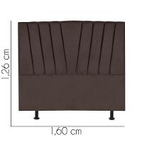 Cabeceira Estofada Bélgica 160cm Queen Size Para Cama Colchão Box Quarto Suede Marrom - Aurora Line - 3