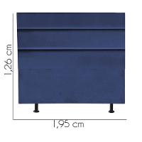 Cabeceira Estofada Argentina 195cm King Size Para Cama Colchão Box Quarto Suede Azul Marinho - Aurora Line - 3