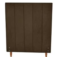 Cabeceira Vitória 100cm Para Colchão Solteiro Suede Marrom - Aurora Line - 1