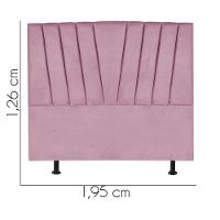 Cabeceira Estofada Bélgica 195cm King Size Para Cama Colchão Box Quarto Suede Rosa Bebê - Aurora Line - 3
