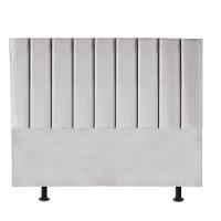 Cabeceira Estofada Carla 195cm King Size Para Cama Colchão Box Quarto Suede Cinza Claro - Aurora Line - 2