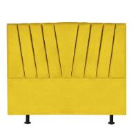 Cabeceira Estofada Bélgica 140cm Casal Para Cama Colchão Box Quarto Suede Amarelo - Aurora Line - 2