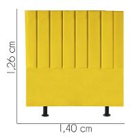 Cabeceira Estofada Carla 140cm Casal Para Cama Colchão Box Quarto Suede Amarelo - Aurora Line - 3
