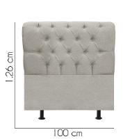 Cabeceira Estofada Paris 100cm Solteiro Para Cama Colchão Box Quarto Linho Bege - Aurora Line - 3