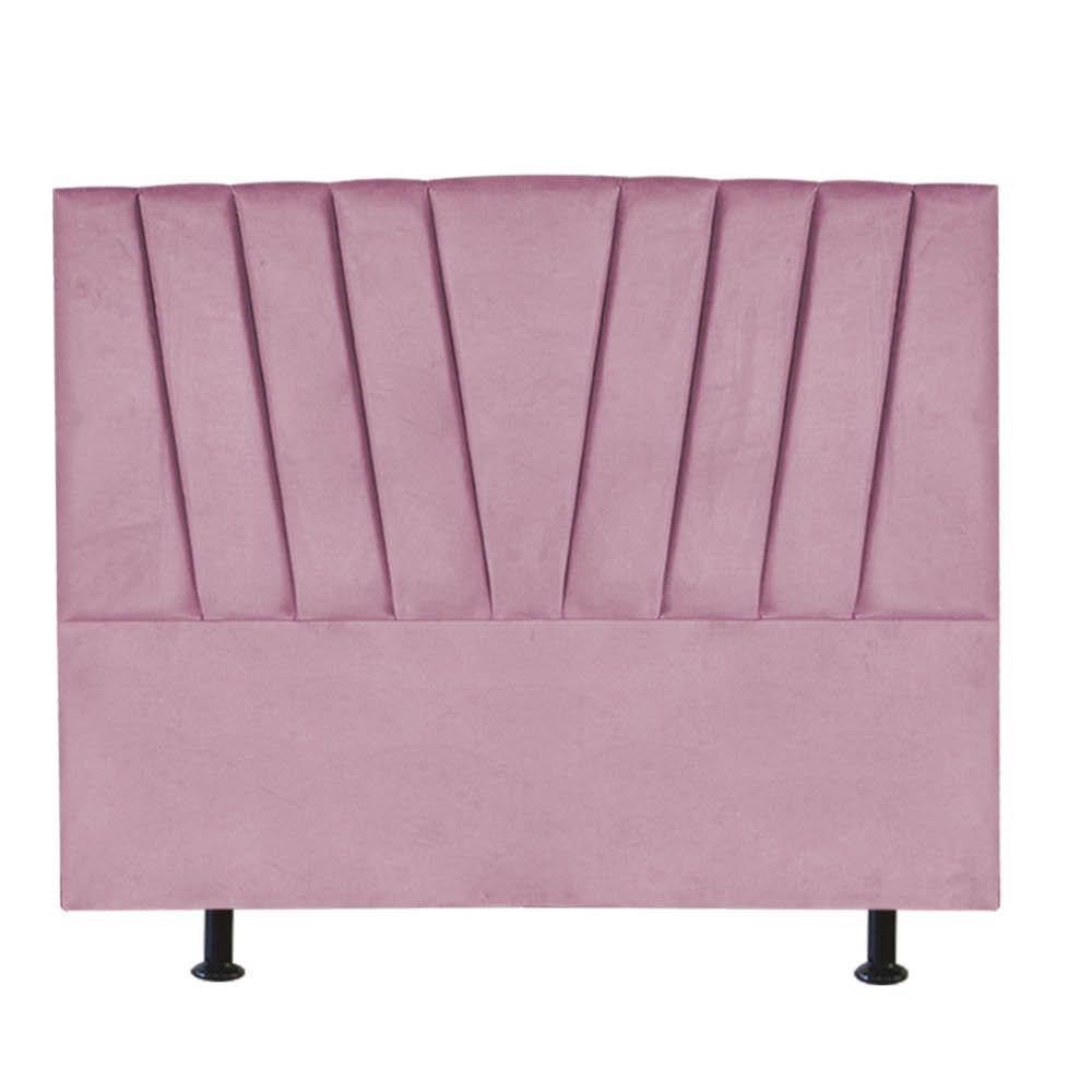 Cabeceira Estofada Bélgica 160cm Queen Size Para Cama Colchão Box Quarto Suede Rosa Bebê - Aurora Line - 2