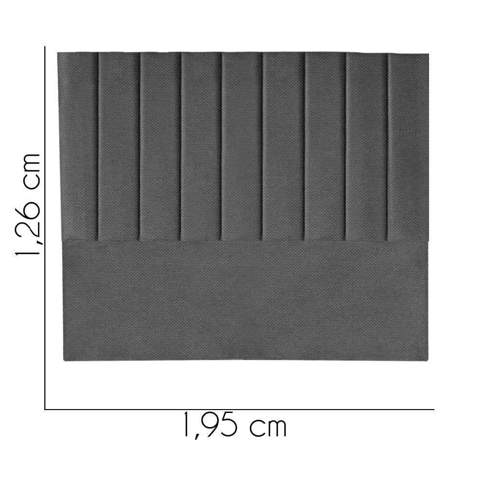Cabeceira Carla Pé Plástico 195cm King Size Para Cama Colchão Box Quarto Linho Cinza - Aurora Line - 3
