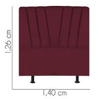 Cabeceira Estofada Bélgica 140cm Casal Para Cama Colchão Box Quarto Suede Bordô - Aurora Line - 3
