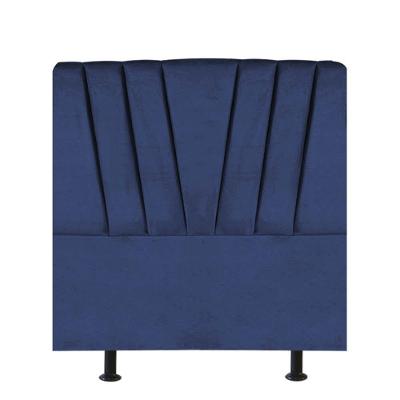 Cabeceira Estofada Bélgica 100cm Solteiro Para Cama Colchão Box Quarto Suede Azul Marinho - Aurora Line