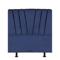 Cabeceira Estofada Bélgica 100cm Solteiro Para Cama Colchão Box Quarto Suede Azul Marinho - Aurora Line - 1