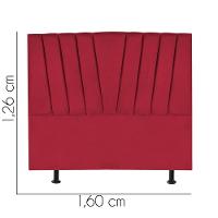 Cabeceira Estofada Bélgica 160cm Queen Size Para Cama Colchão Box Quarto Suede Vermelho - Aurora Line - 3