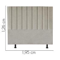 Cabeceira Estofada Carla 195cm King Size Para Cama Colchão Box Quarto Linho Bege - Aurora Line - 3