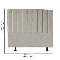 Cabeceira Estofada Carla 160cm Queen Size Para Cama Colchão Box Quarto Linho Bege - Aurora Line - 3