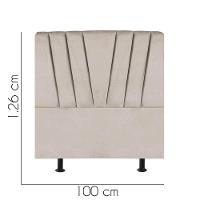 Cabeceira Estofada Bélgica 100cm Solteiro Para Cama Colchão Box Quarto Suede Bege - Aurora Line - 2