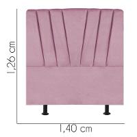 Cabeceira Estofada Bélgica 140cm Casal Para Cama Colchão Box Quarto Suede Rosa Bebê - Aurora Line - 3
