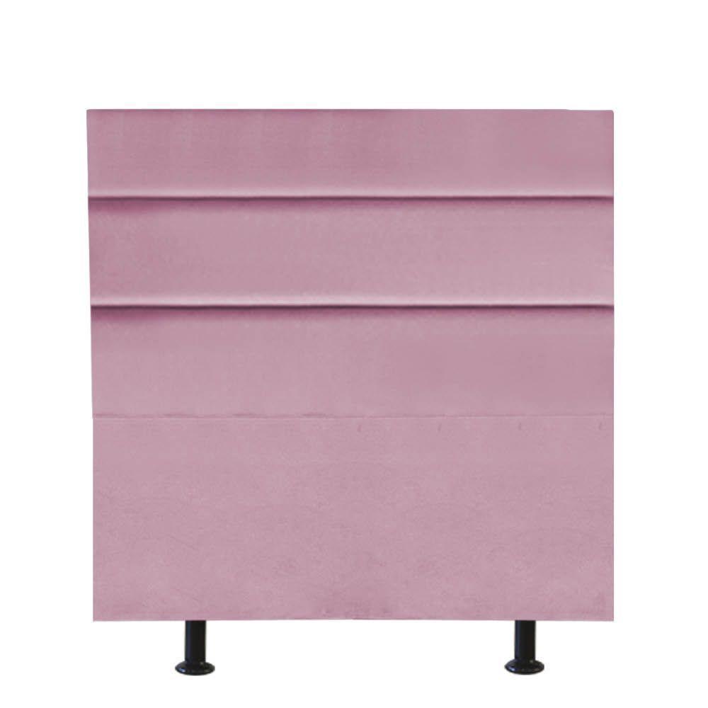 Cabeceira Estofada Argentina 90cm Solteiro Para Cama Colchão Box Quarto Suede Rosa Bebê - Aurora Line - 1