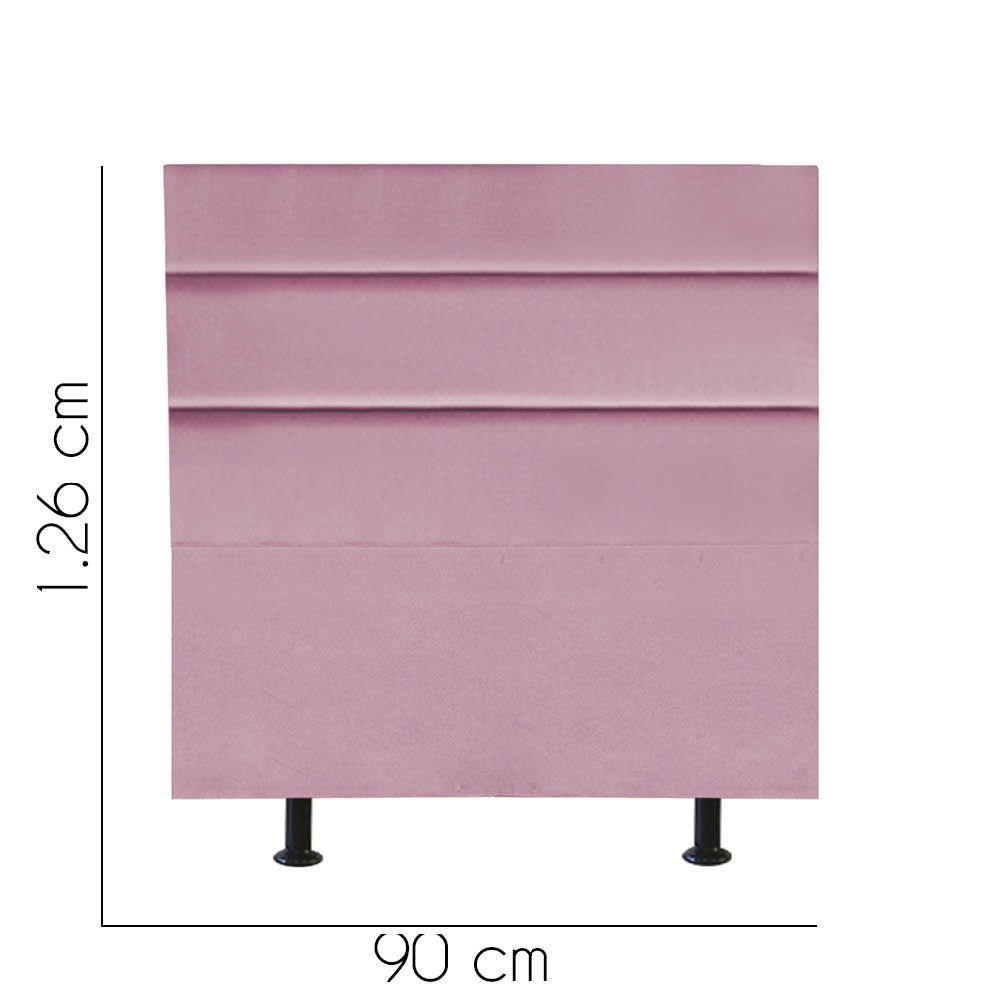 Cabeceira Estofada Argentina 90cm Solteiro Para Cama Colchão Box Quarto Suede Rosa Bebê - Aurora Line - 2