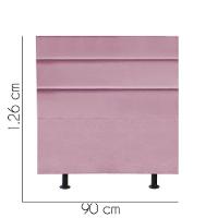 Cabeceira Estofada Argentina 90cm Solteiro Para Cama Colchão Box Quarto Suede Rosa Bebê - Aurora Line - 2