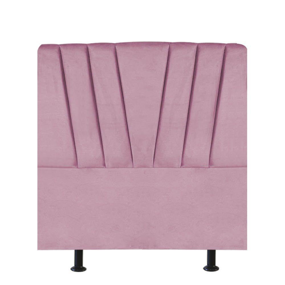 Cabeceira Estofada Bélgica 100cm Solteiro Para Cama Colchão Box Quarto Suede Rosa Bebê - Aurora Line - 1