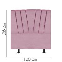 Cabeceira Estofada Bélgica 100cm Solteiro Para Cama Colchão Box Quarto Suede Rosa Bebê - Aurora Line - 2