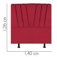 Cabeceira Estofada Bélgica 140cm Casal Para Cama Colchão Box Quarto Suede Vermelho - Aurora Line - 3