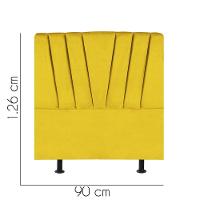 Cabeceira Estofada Bélgica 90cm Solteiro Para Cama Colchão Box Quarto Suede Amarelo - Aurora Line - 2