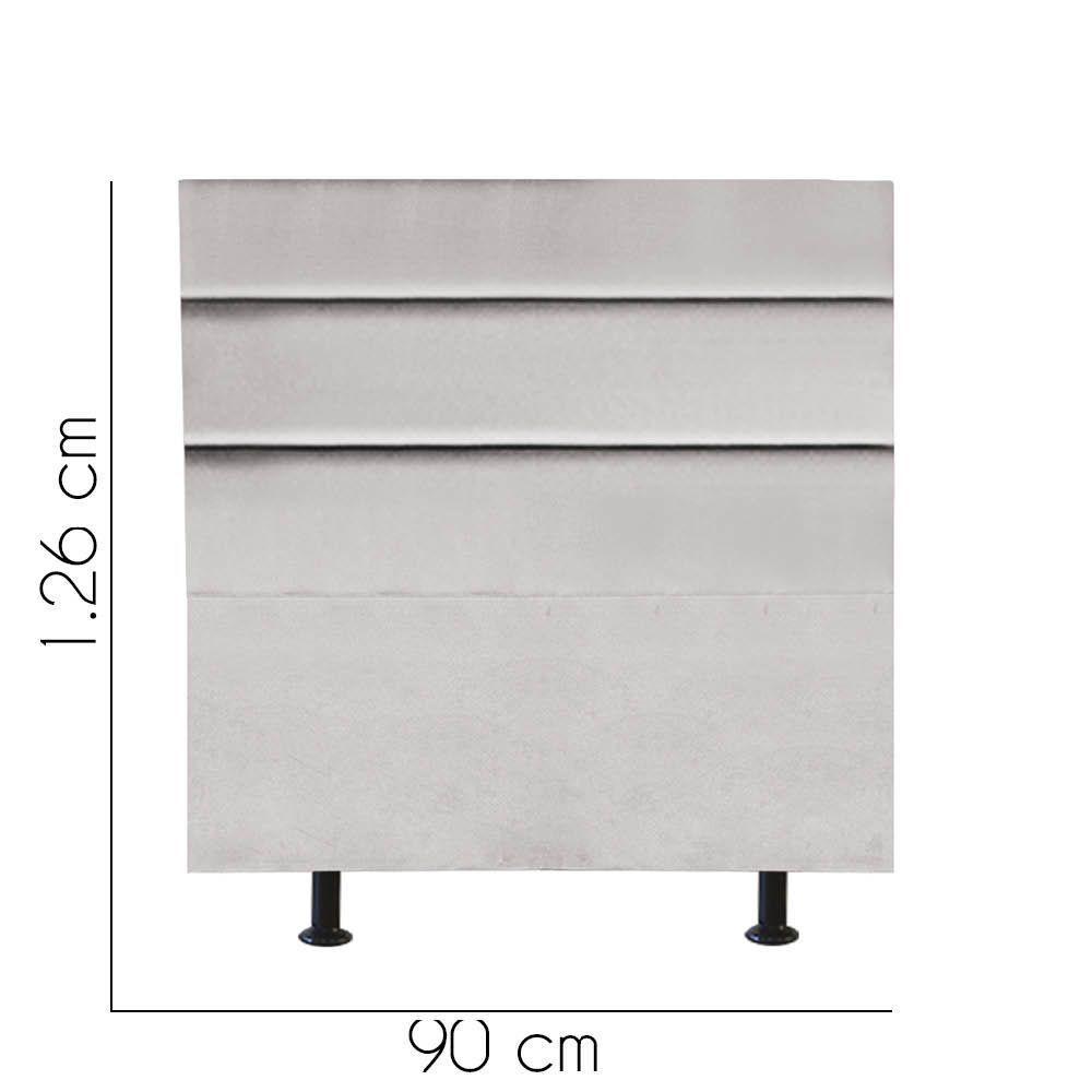 Cabeceira Estofada Argentina 90cm Solteiro Para Cama Colchão Box Quarto Suede Cinza Claro - Aurora Line - 2