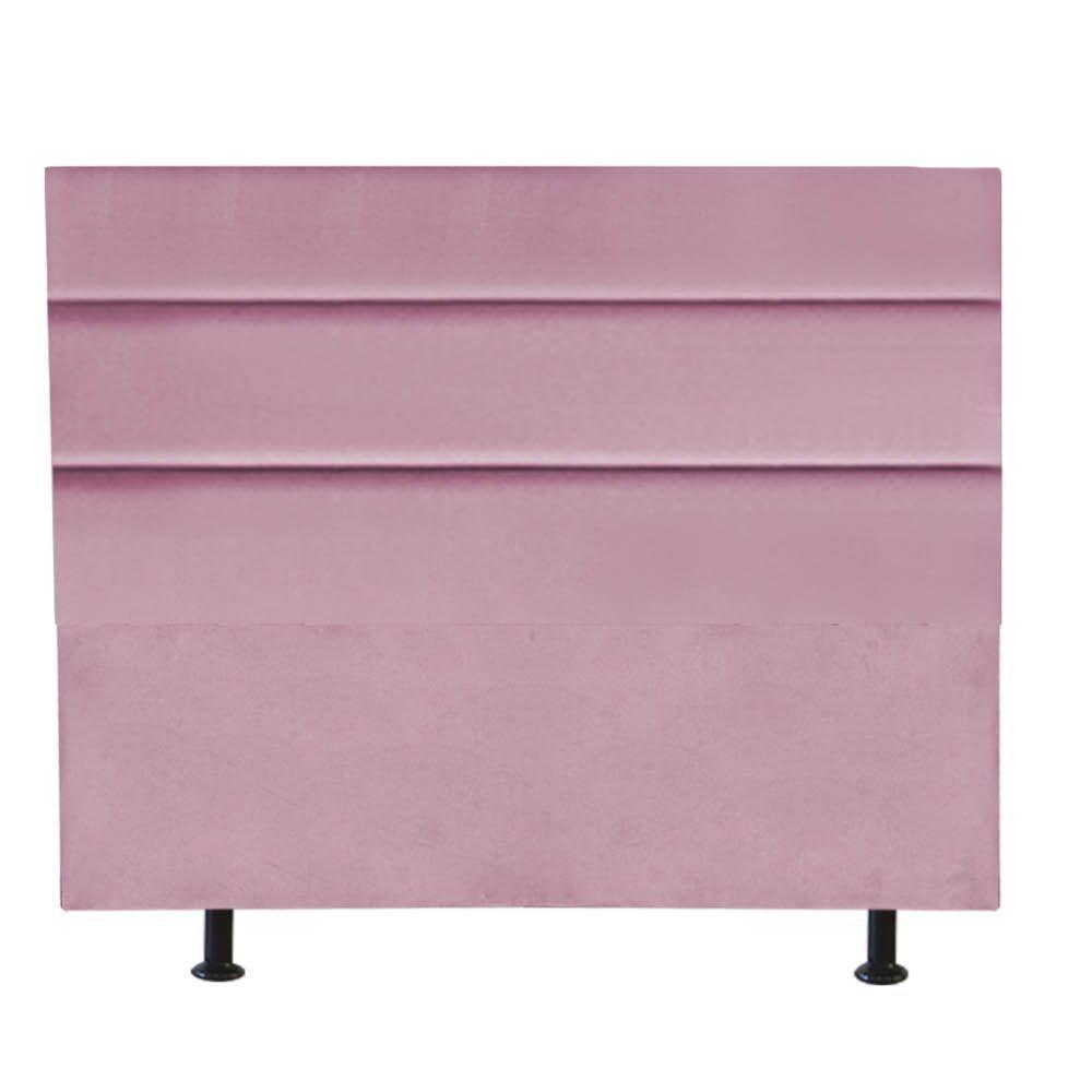 Cabeceira Estofada Argentina 140cm Casal Para Cama Colchão Box Quarto Suede Rosa Bebê - Aurora Line - 2
