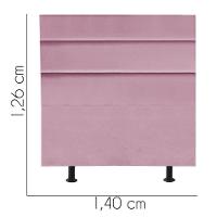 Cabeceira Estofada Argentina 140cm Casal Para Cama Colchão Box Quarto Suede Rosa Bebê - Aurora Line - 3