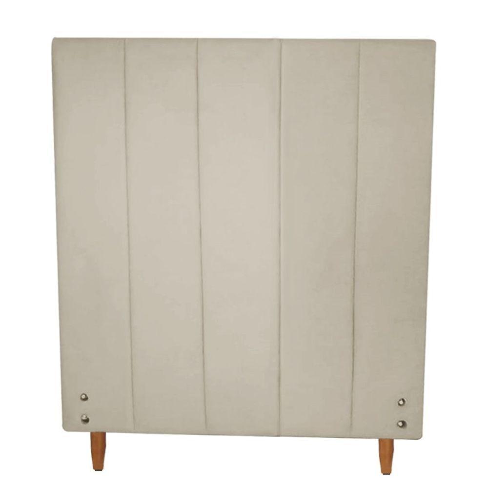 Cabeceira Vitória 100cm Para Colchão Solteiro Suede Bege - Aurora Line - 1