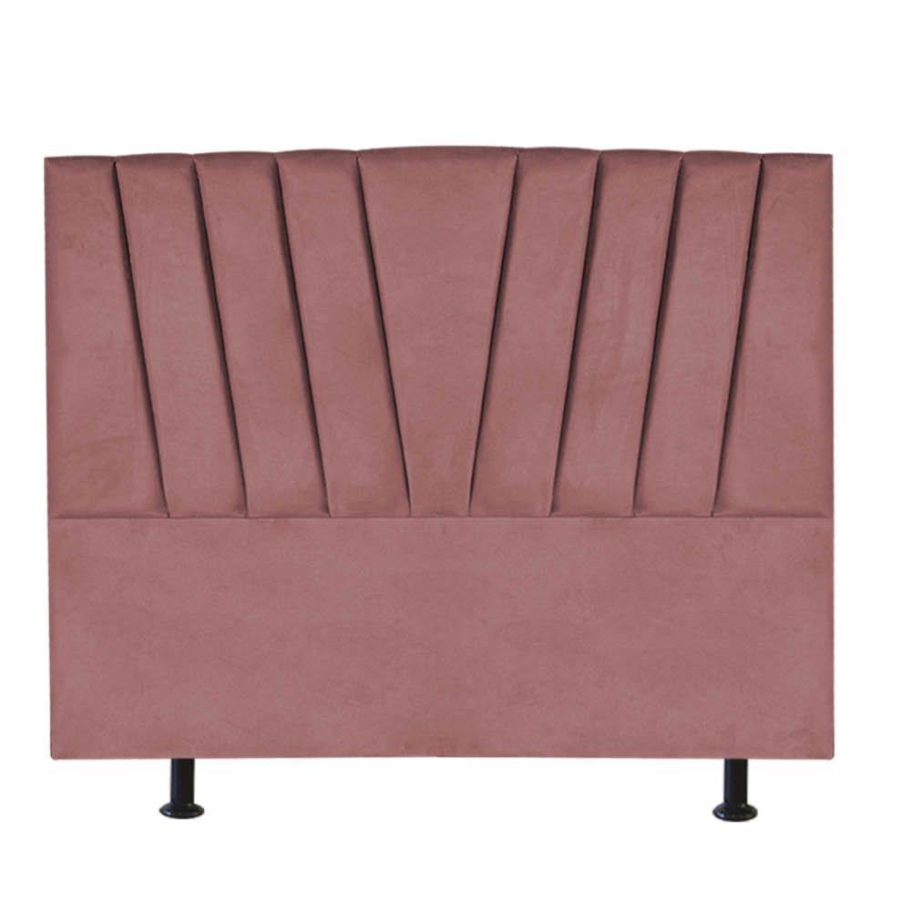 Cabeceira Estofada Bélgica 140cm Casal Para Cama Colchão Box Quarto Suede Rose Gold - Aurora Line - 2