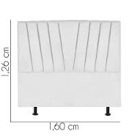 Cabeceira Estofada Bélgica 160cm Queen Size Para Cama Colchão Box Quarto Suede Branco - Aurora Line - 3