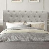 Cabeceira Estofada Paris 195cm King Size Para Cama Colchão Box Quarto Linho Bege - Aurora Line - 1