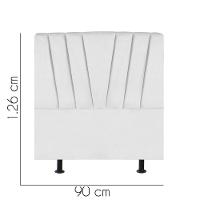 Cabeceira Estofada Bélgica 90cm Solteiro Para Cama Colchão Box Quarto Corino Branco - Aurora Line - 2