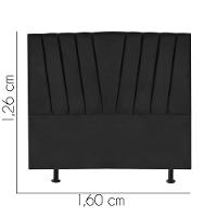 Cabeceira Estofada Bélgica 160cm Queen Size Para Cama Colchão Box Quarto Suede Preto - Aurora Line - 3