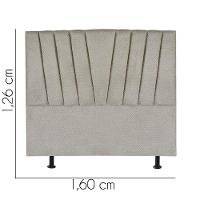 Cabeceira Estofada Bélgica 160cm Queen Size Para Cama Colchão Box Quarto Linho Bege - Aurora Line - 3