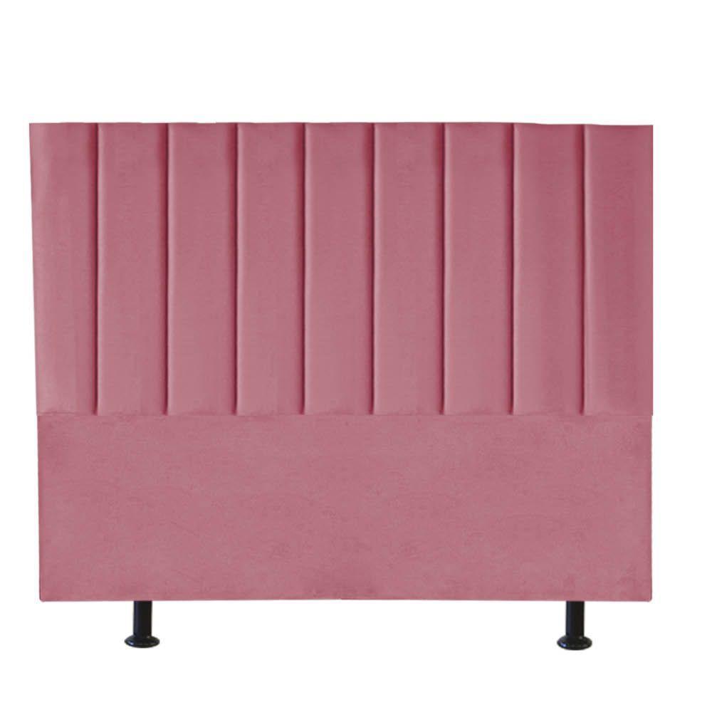 Cabeceira Estofada Carla 140cm Casal Para Cama Colchão Box Quarto Suede Rosa Bebê - Aurora Line - 2
